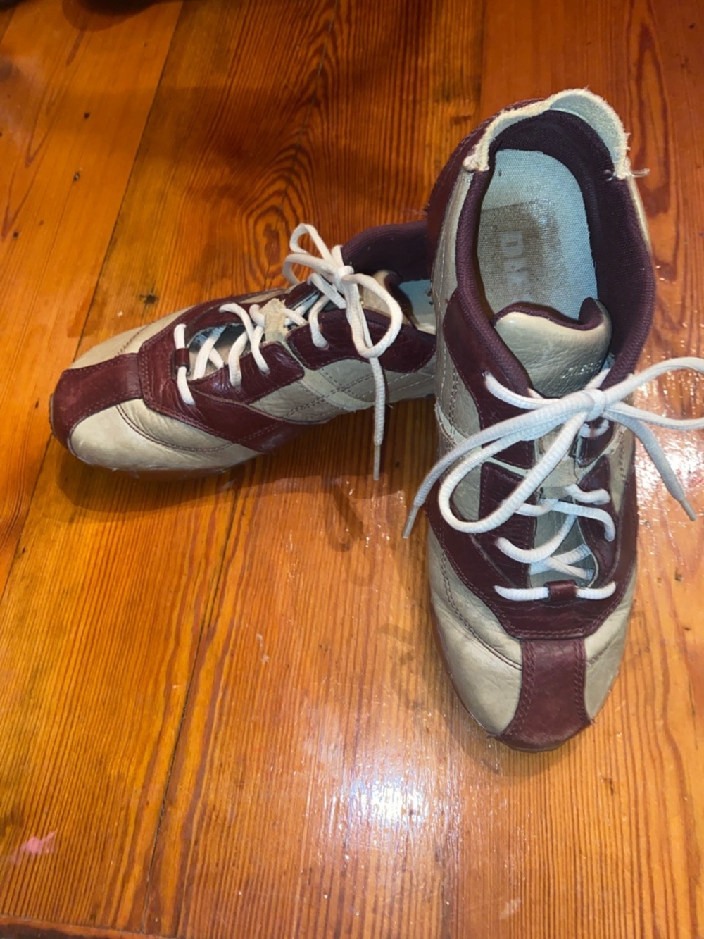 Vintage Y2K Diesel Sage and Burgundy Athletic Sneakers